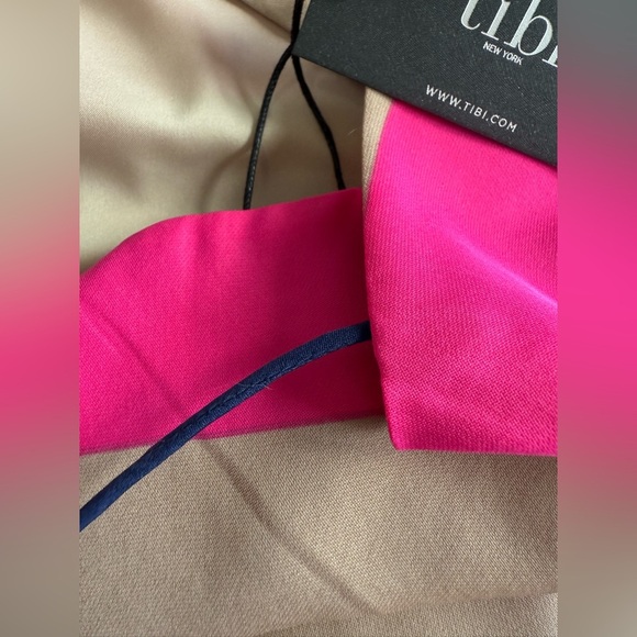 Tibi Pink Striped Scoop Neck Tank Top Size 10 Silk Nylon NWT $198 - Picture 6 of 10